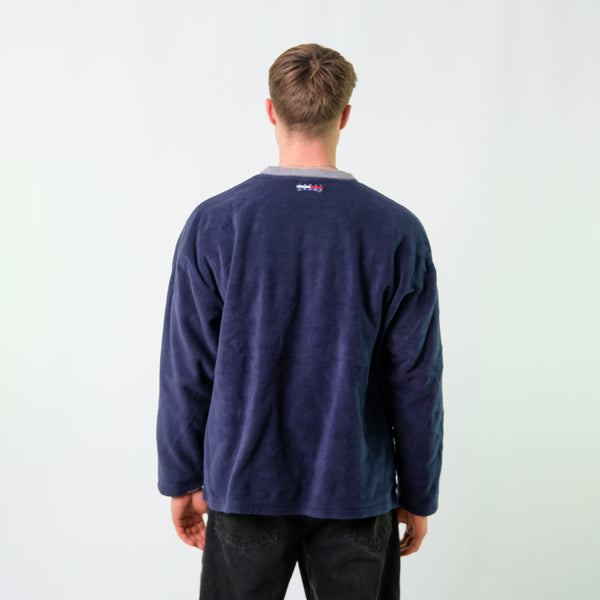 Navy Blue 90s Tommy Hilfiger Fleece (XL)